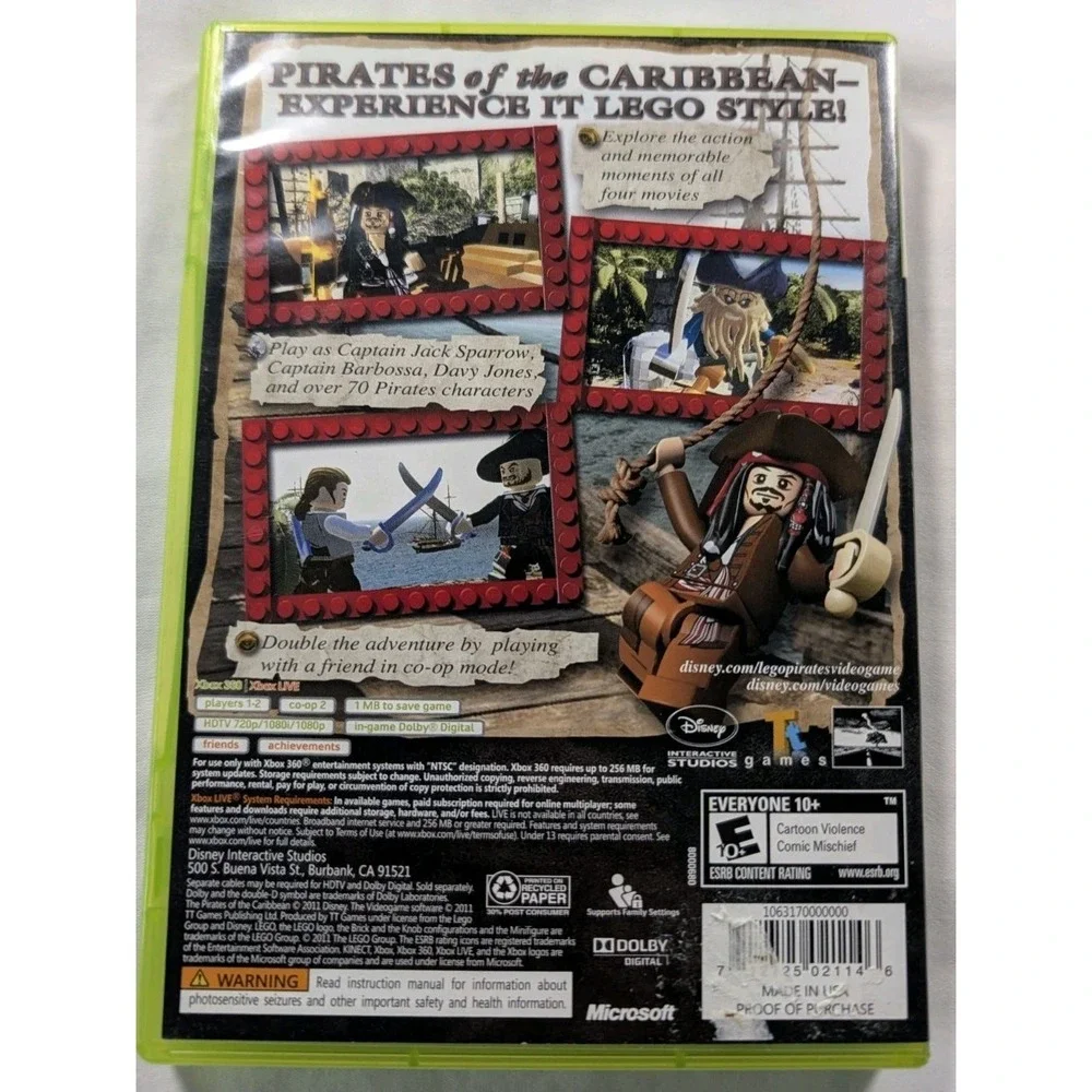 LEGO Pirates of‎ the Caribbean Xbox 360 2011 Tested Game & Case